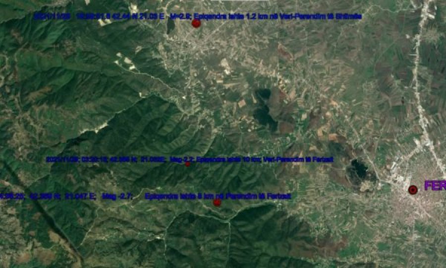 Raportohet për disa dridhje toke në Kosovë