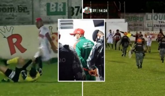 Pamje të ndjeshme: Futbollisti brazilian u arrestua pasi e la gjyqtarin pa ndjenja në sulmin tronditës