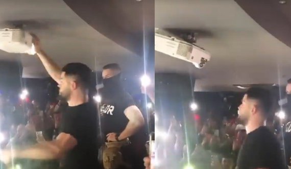 Noizy ‘çmendet’ në koncert, godet projektorin deri në fikje