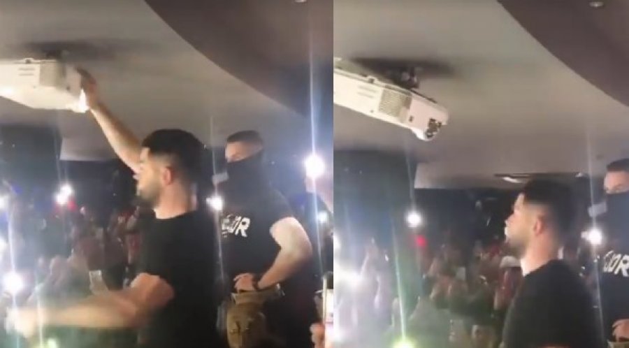 Noizy ‘çmendet’ në koncert, godet projektorin deri në fikje