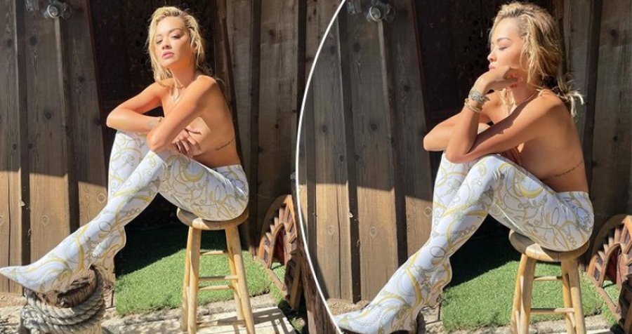 Rita Ora e nis ditën me fotografi ‘topless’, ndërsa shijon rrezet e diellit