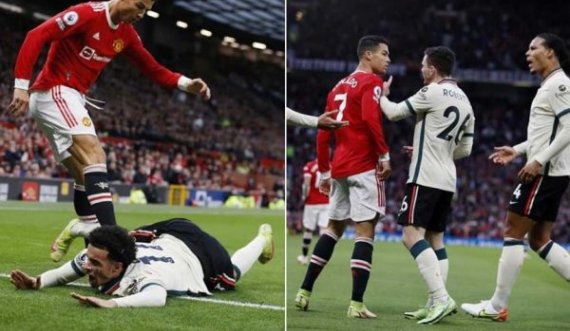 Pamje: Ronaldo e humbi toruan dhe e shkelmoi lojtarin e Liverpoolit në humbjen turpëruese të Man Unitedit