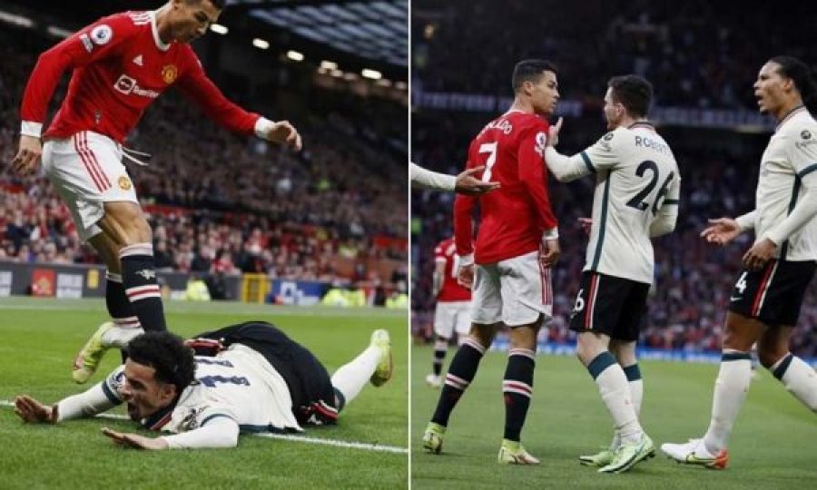 Pamje: Ronaldo e humbi toruan dhe e shkelmoi lojtarin e Liverpoolit në humbjen turpëruese të Man Unitedit