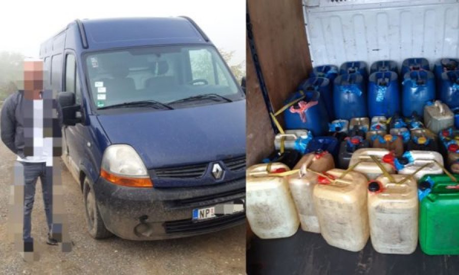 Policia kufitare ndalon një person, në furgon i gjetën 1 mijë e 300 litra derivate