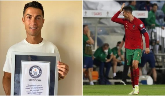 U bë golashënuesi më i mirë në histori me kombëtare, Ronaldo merr çmimin nga ‘Guiness’