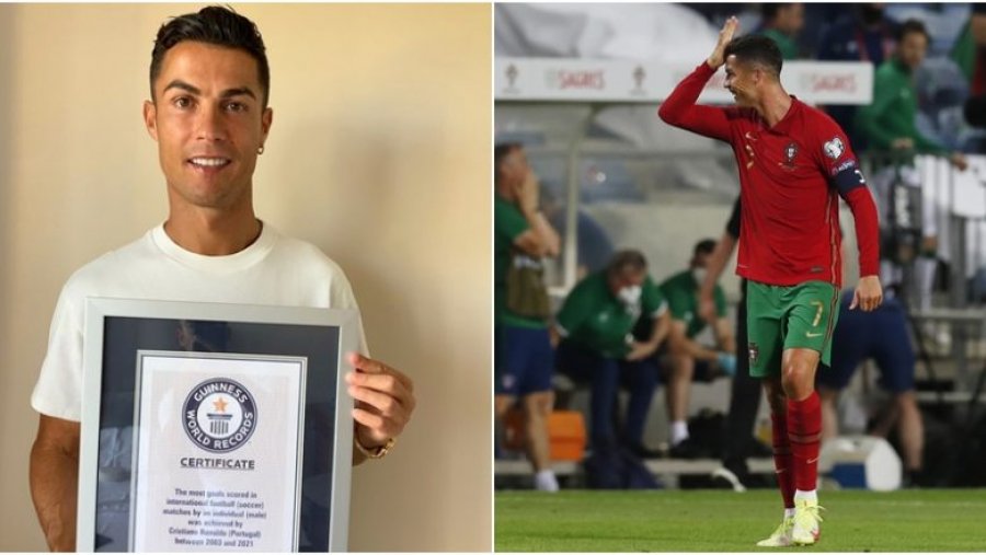 U bë golashënuesi më i mirë në histori me kombëtare, Ronaldo merr çmimin nga ‘Guiness’