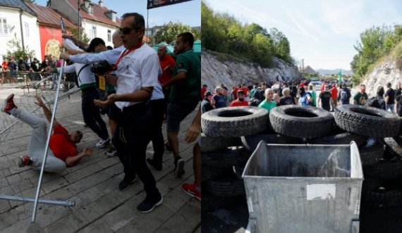 Flakë në Mal të Zi, protestuesit i bërtasin Policisë, ata ndërhyjnë me buldozer për t’i hequr barrikadat