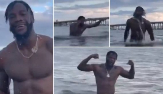 Tifozët e boksit nuk mund të besojnë se si Deontay Wilder e “trupëroi” vetën në klipin e lansuar nga stërvitjet e tij në ujë