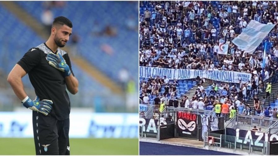 Strakosha shpërthen në lot pasi tifozët e Lazios shpalosën një pankartë fantastike në mbështetje të tij
