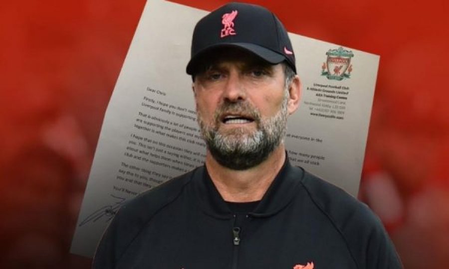  Gjesti i madh i Jurgen Klopp, i shkruajti letër motivuese tifozit të Liverpoolit me kancer 