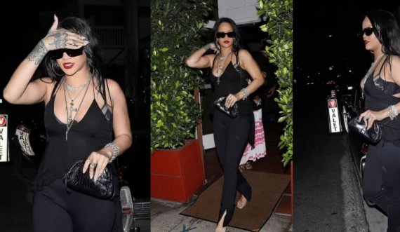 Terësisht në të zeza, kaq elegante doli Rihanna për darkë