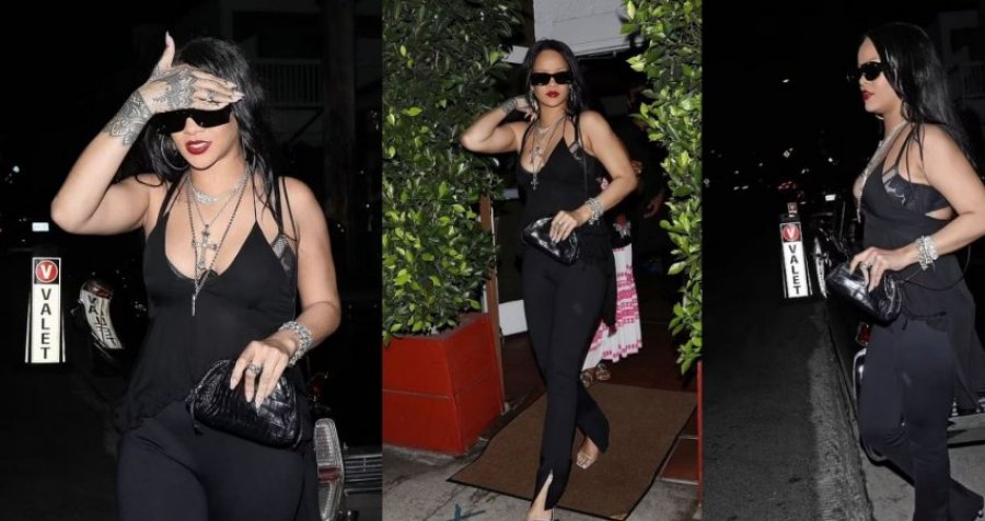 Terësisht në të zeza, kaq elegante doli Rihanna për darkë