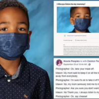 6-vjeçari refuzon të heqë maskën para fotografit: Mami më ka thënë kështu