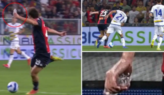 Pamje: Ylli i Serie A shënon gol të mrekullueshëm me shishe të ujit në dorë