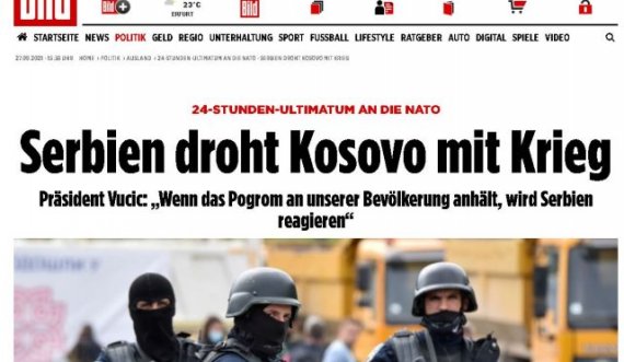Bild: Serbia kërcënon Kosovën me luftë, rrezik për përplasje mes aleatëve të Rusisë dhe NATO-s