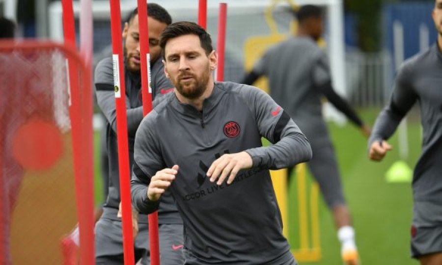 Messi stërvit me ekipin, në prag të ndeshjes ndaj Manchester City në Ligën e Kampionëve
