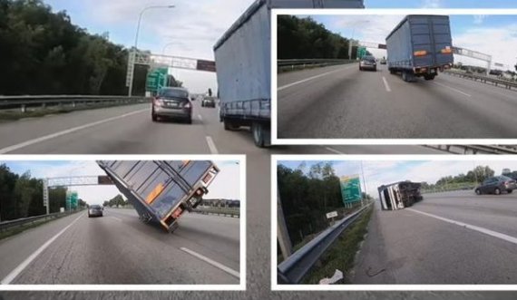  Shoferin e kishte zënë gjumi në timon, kamioni përmbyset në mes të autostradës 