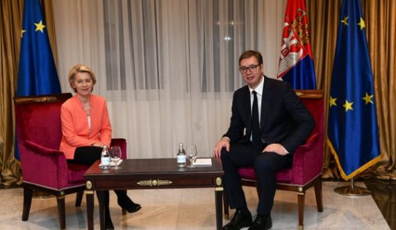 Presidentja e Komisionit Evropian takohet me Vuçiqin: Vendimtare të gjendet një zgjidhje me Kosovën