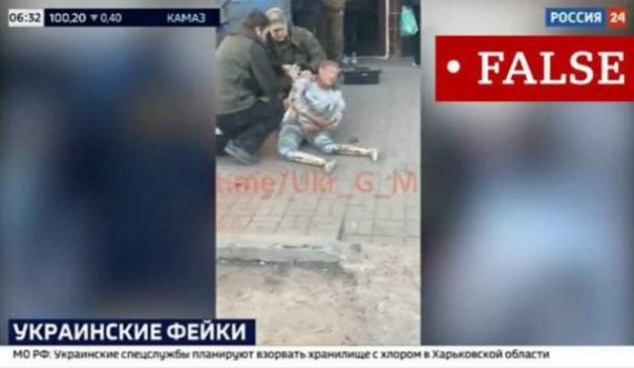 Televizioni rus ia huqë, shoun televiziv e paraqet si inskenim të një incidenti nga ukrainasit