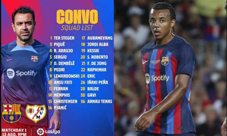Xavi publikon listën e lojtarëve të Barcelonës për ndeshjen kundër Rayoss