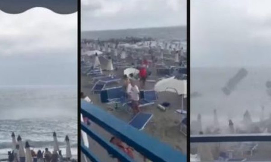 Erdhi furishëm nga deti dhe ngriti gjithçka në ajër, pamje të frikshme nga tornadoja në Itali