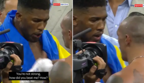 Momenti kur Anthony Joshua i kërkon Olesandr Usykut t’i tregojë se si e mposhti