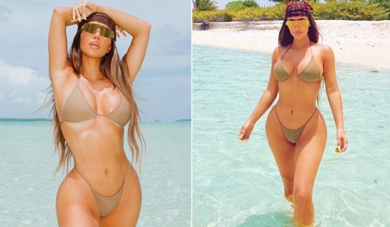 Kim Kardashian një “bombë” e vërtetë me bikini, pozon pranë makinës së saj luksoze (FOTO)