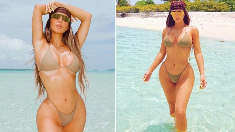 Kim Kardashian një “bombë” e vërtetë me bikini, pozon pranë makinës së saj luksoze (FOTO)