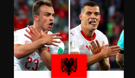 Globo  për ndeshjen  Zvicër - Serbisë dhe futbollistët shqiptar Xherdan Shaqiri e Granit Xhaka 