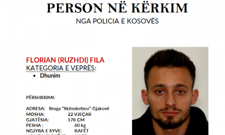 Policia kërkon 22-vjeçarin nga Gjakova, dyshohet për dhunim