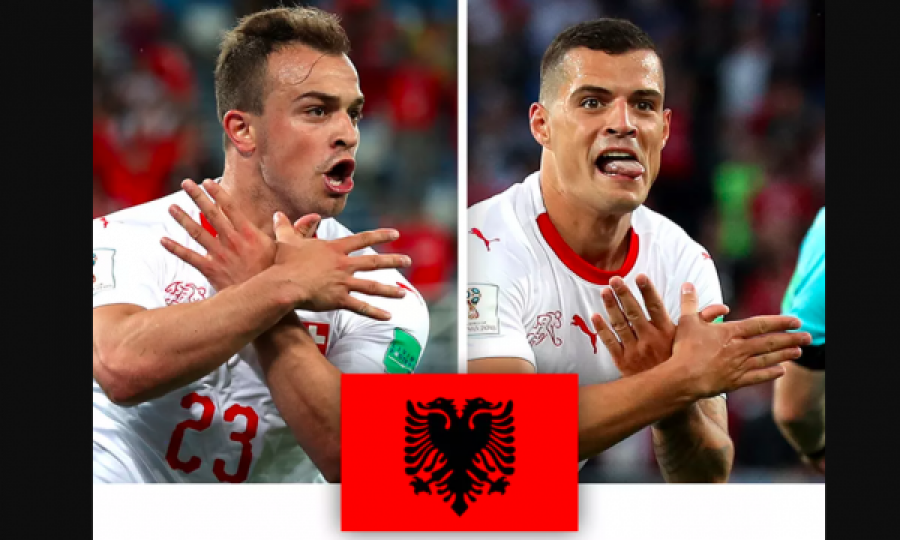 Globo  për ndeshjen  Zvicër - Serbisë dhe futbollistët shqiptar Xherdan Shaqiri e Granit Xhaka 