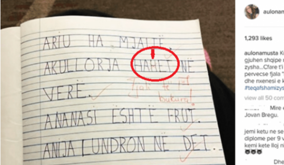  Fjalën HAHET që nxënësi e ka shkruar drejt, mësuesja shqiptare ia heq shkronjën H, e bën HAET