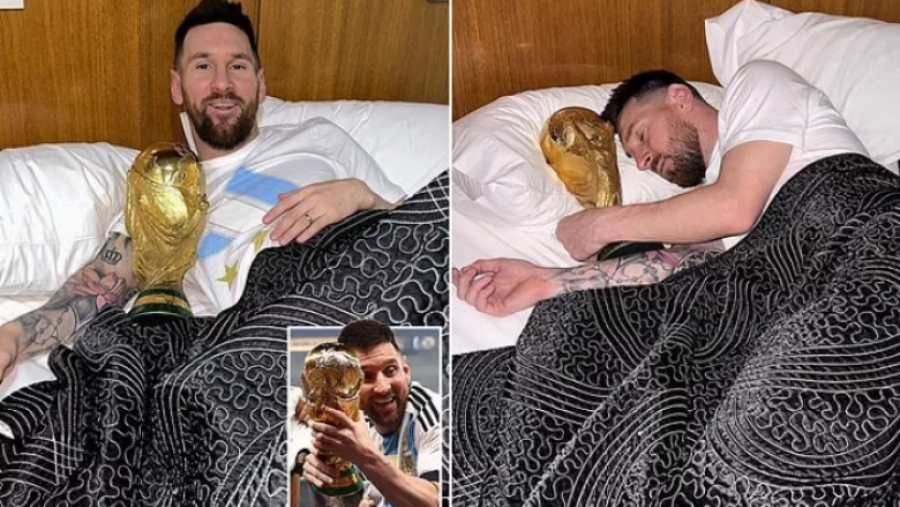 Nuk ishte e gjitha një ëndërr! Lionel Messi zgjohet duke përqafuar trofeun e Kupës së Botës