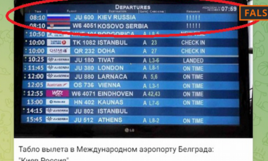 Fluturime për në “Kosovën serbe” dhe “Kievin rus”- falsifikime të qëllimshme