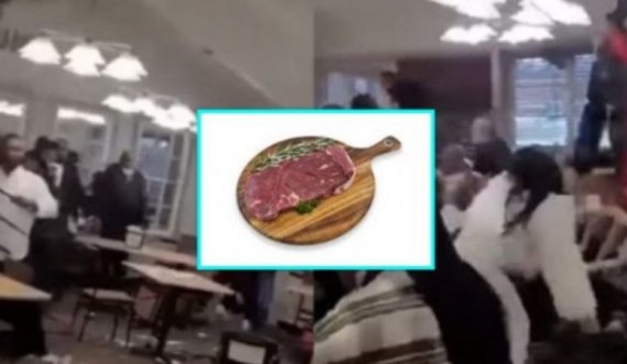 Përleshje masive mes klientëve në restorant për biftekun e fundit