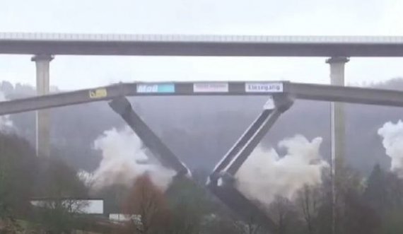 Pamje nga shembja spektakolare e urës me 120 kg eksplozivë në Gjermani