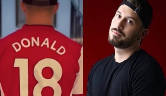 Me fanellën e Arsenalit që mban emrin e tij, Granit Xhaka del në mbështetje të Donald Veshajt për finale