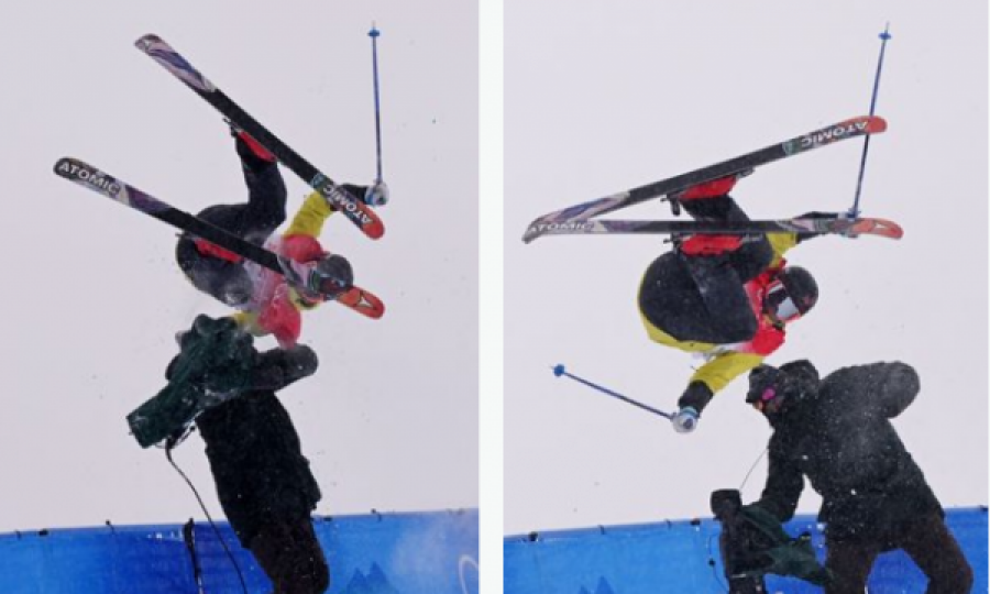Olimpiada Dimërore: Skitari gabon në lëvizje, përplaset me kameramanin