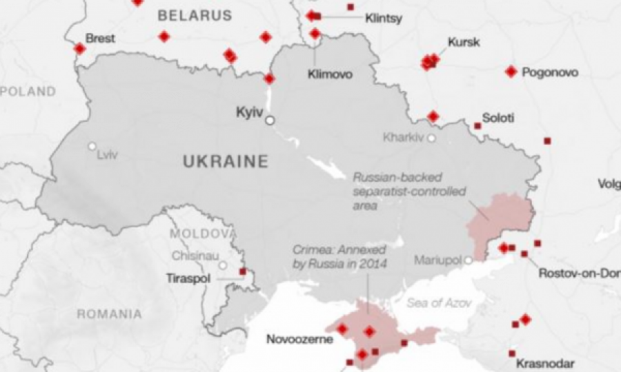 Rusia rrethon Ukrainën nga të tre anët