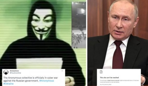 Hakerët e “Anonymous” po vazhdojnë sulmet ndaj faqeve të qeverisë ruse