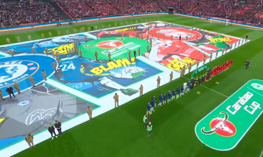 Finalja Chelsea-Liverpool, të gjithë në stadium solidarizohen me Ukrainën