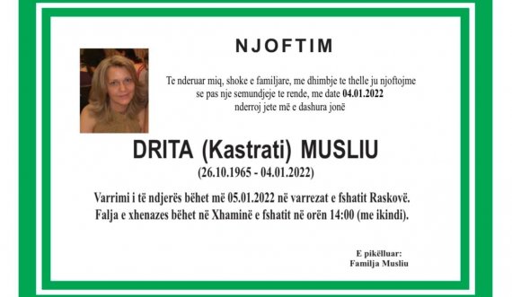 Vdes në moshë të re policja kosovare Drita Kastati- Musliu
