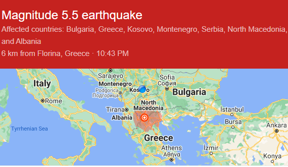  Tërmeti 5.5 shkallësh u ndie në 7 shtete të rajonit 
