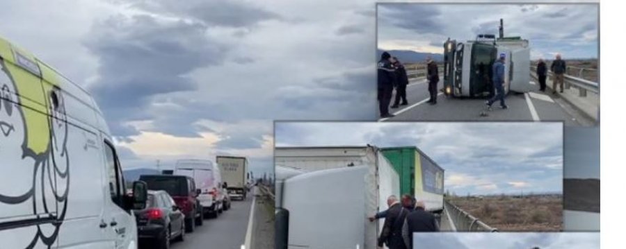 Erërat e forta, i rrëzojnë kamionin kosovarit, në autostradën Lezhë-Laç
