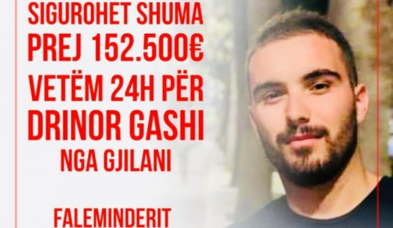 Lajm i mirë: Për Drinor Gashin nga Gjilani për 24 orë u siguruan mbi 152 mijë euro
