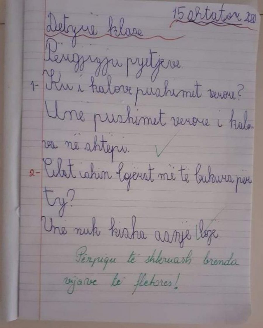 Detyra e parë e shkollës i përloti të gjithë: Përgjigja e këtij vogëlushi është ajo e shumicës së kosovarëve