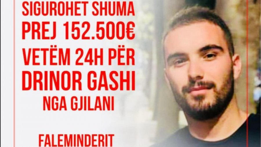Lajm i mirë: Për Drinor Gashin nga Gjilani për 24 orë u siguruan mbi 152 mijë euro