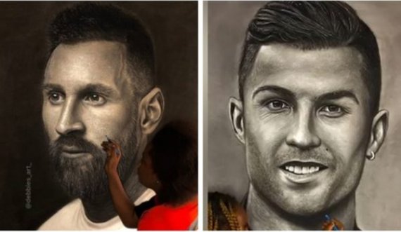 Portretet e Messit dhe Cristiano Ronaldos bëhen virale