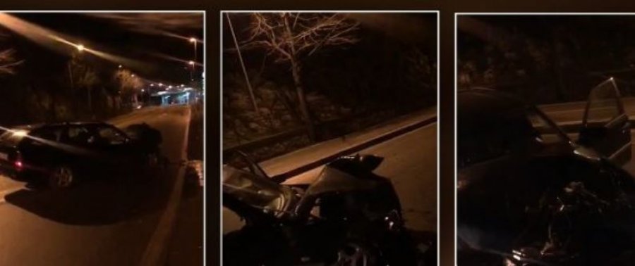 Aksident në Shkodër, makina del nga rruga dhe përplaset me murin