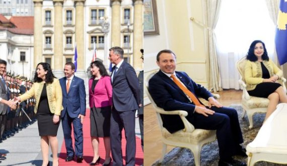 Presidentja e merr me vete burrin në Slloveni
